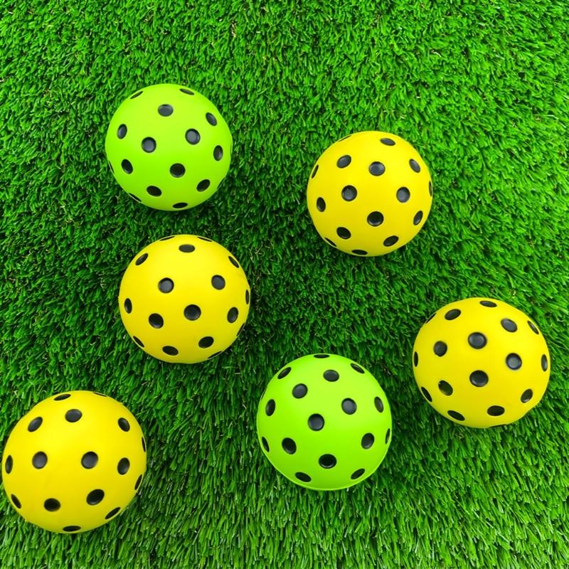 3Pcs Noise Reducing Soft Pickleballs Quiet Foam Pickleballs Practice Bounce Ball for Indoor and Outdoor Practice