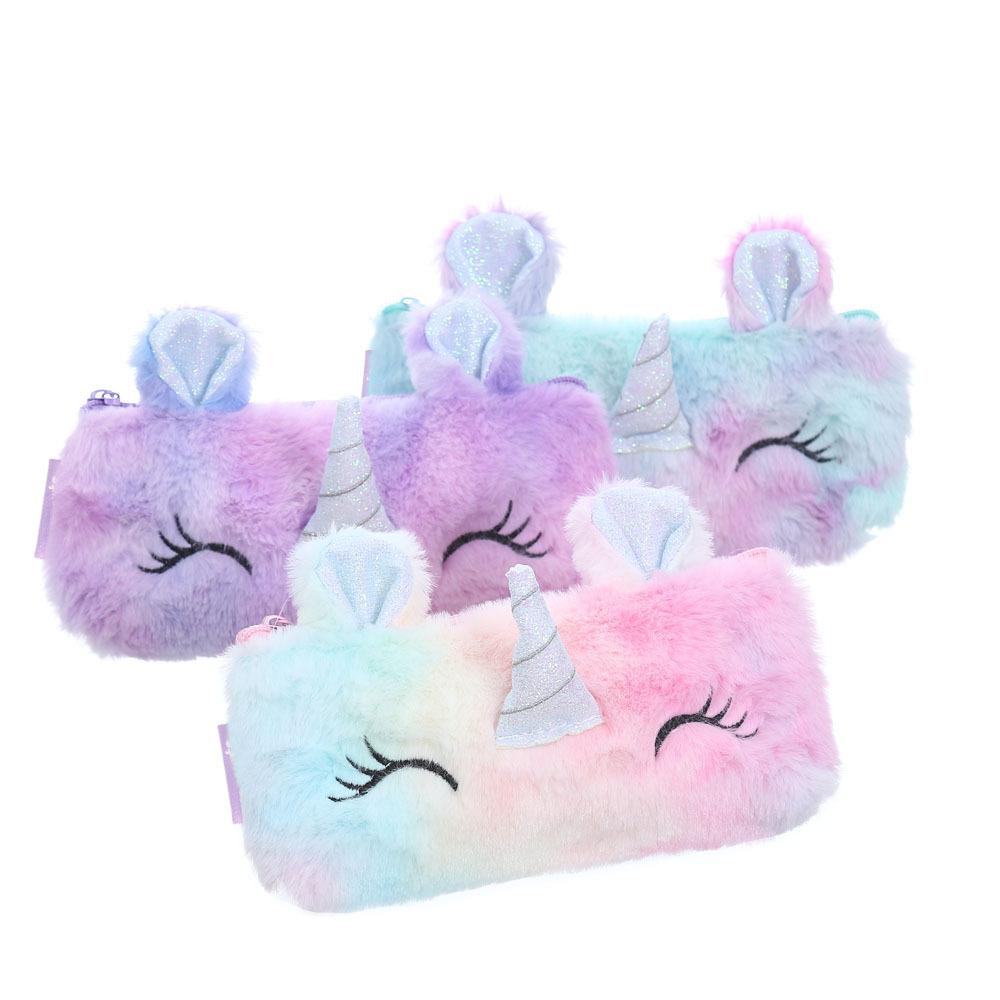 Плюшевый Единорог Очаровательная Пеналы Licorne Kawaii Девочки Estuche Para Lpices для Trousse Astuccio Холст Школьный School Cartuchera Высокое Качество