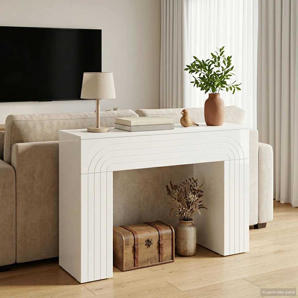 Glossy White Coffee Table 102 x 35 x 75 cm Particleboard