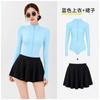 Womens UV Protection Full Coverage Diving Suit With Half Zipper Conservative Cut Swimwear Snorkeling Water Sports
