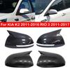 For KIA K2 2011-2016 RIO 3 2011-2017 Car Rearview Side Mirror Cover Sticker Wing Cap Exterior Door Case Trim Carbon Fiber Look