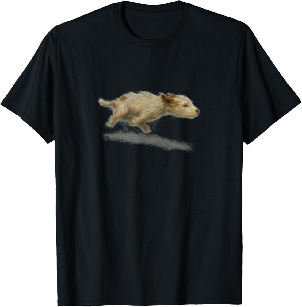 Funny Cute Running Dog Art Print Unisex T‑Shirt