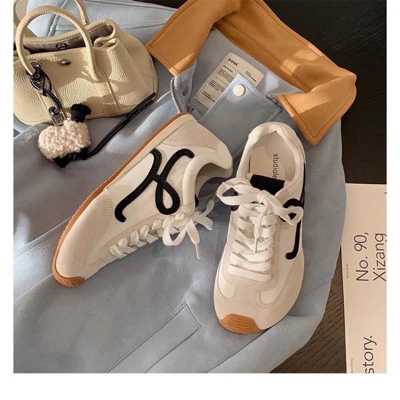 Retro Color Blocked Women's Shoes Versatile Casual Running Sports Shoes