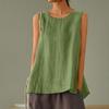 Women's Loose Casual Cotton Linen Solid Color Sleeveless Top Vest