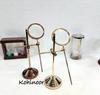 Brass Adjustable Magnifying Glass: Desktop Decor, 4X Lens