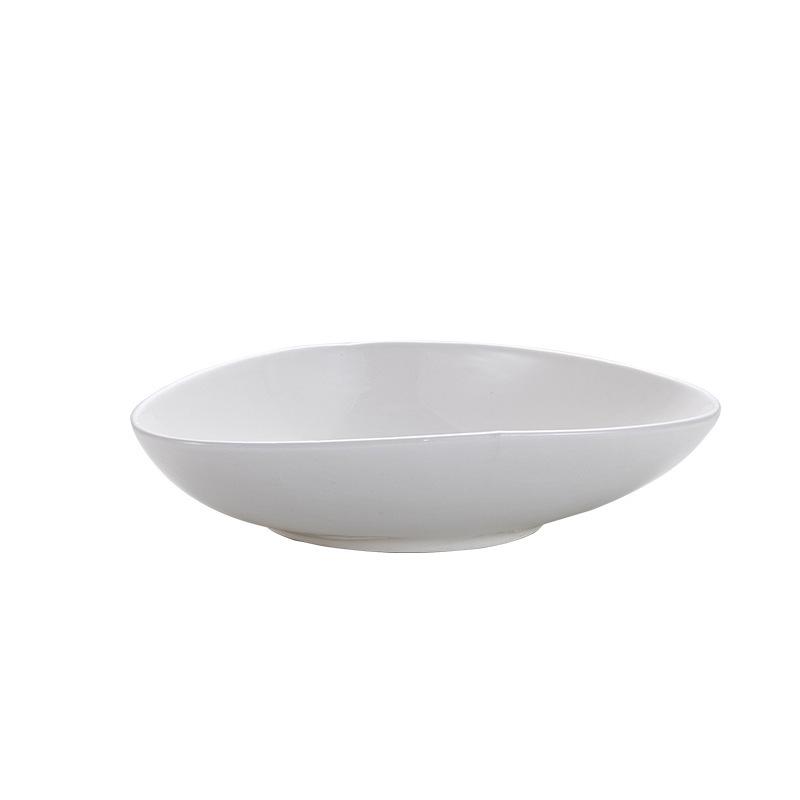 Ins Steak Soup Bowl Plate Salad Ceramic Plate High Value Triangular Cold Vegetable Plate Household Western Food Simple Tableware