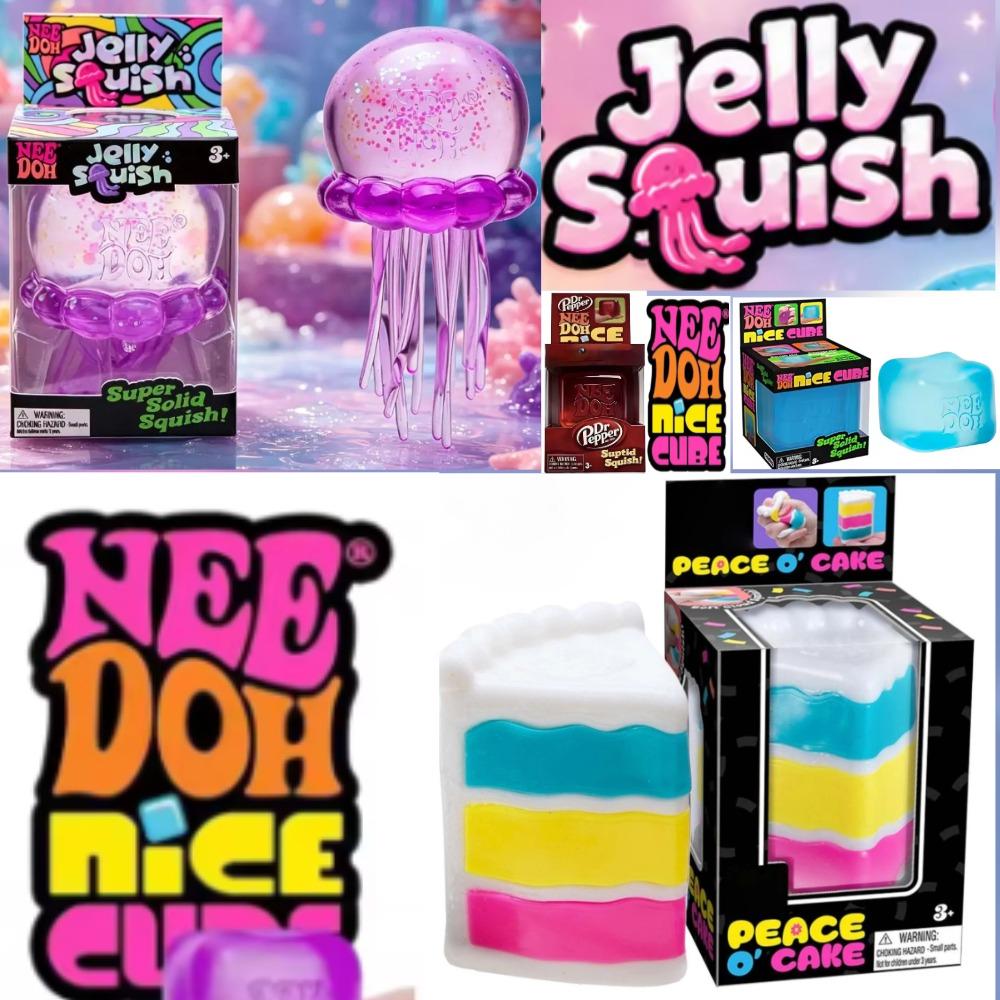 Schylling Needoh Nice Cube Сенсорный Nice-Sicle Снятие Стресса Мягкий Куб Против Тревоги Сжимаемый Объект Для Концентрации Популяция С СДВГ