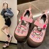 Fashion 2024 New Thick Bottom Round Head Ugly Girl Summer Design Sense Sports Leisure Mary Jane Single Shoes  Sneakers Women