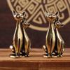 1pc Brass Double Cat Sculpture Ornament Crafts Anime Cat Ornament Home Desktop Living Room Office Small Ornament Crafts