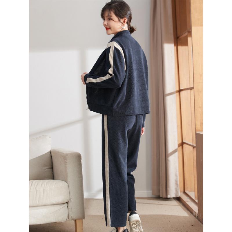 Осенний повседневный комплект-двойка для женщин среднего возраста - Модная спортивная одежда больших размеров