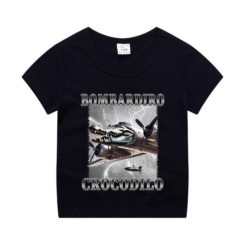 Итальянский Маразм Мальчик Девочка Хлопковая футболка Тунг Тунг Тунг Сахур Детская Летняя Одежда Смешной Мем Детские Топы с Коротким Рукавом Унисекс