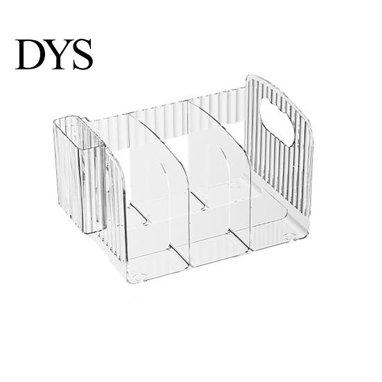 Desktop Document Storage Rack Clear Magazine Holder, 3/4-Compartment Desk Organizer, Vertical Bookend File Space Saving Book Stand for Students Sorter