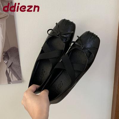 Мода Новая Мода Эластичная Лента Женские Балетки Обувь Женская Обувь с Бантом-Бабочкой Мелкие Женские Туфли Мэри Джейн Балетки