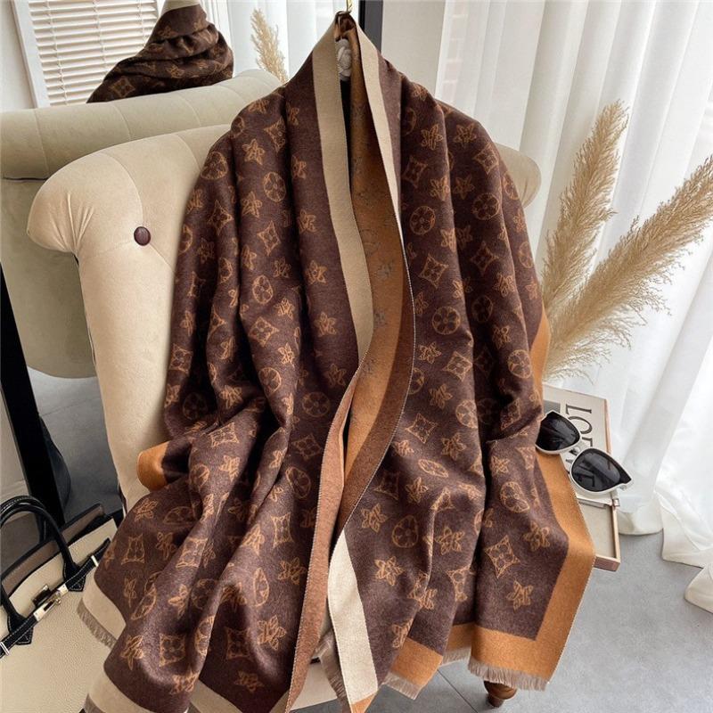 Winter Imitation Cashmere Scarf Women's Autumn and Winter Long Outer Air Conditioner Shawl Double-sided Warm Scarf