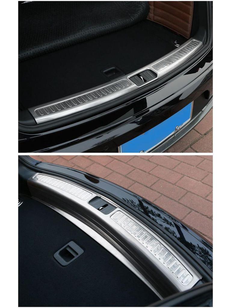 Stainless Steel Trunk Sill Strips for Porsche Macan & Cayenne Rear Bumper Interior Mods