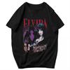Мужская футболка Elvira Mistress Of The Dark 80-х Хоррор Винтажные Фильмы Трендовая Хлопок Y2K Графическая С Круглым Вырезом Унисекс Одежда Футболки