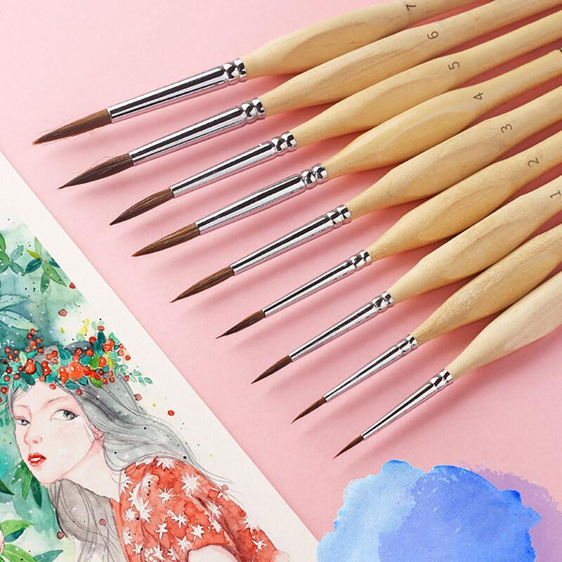 JOWOART Ласка для волос Треугольный березовый стержень 11 шт. Набор изобразительного дизайна ногтей Студенты Специальный рисунок линии Гуашь Цветной мазок Масляная кисть 4 цвета Крючок Линия Ручка