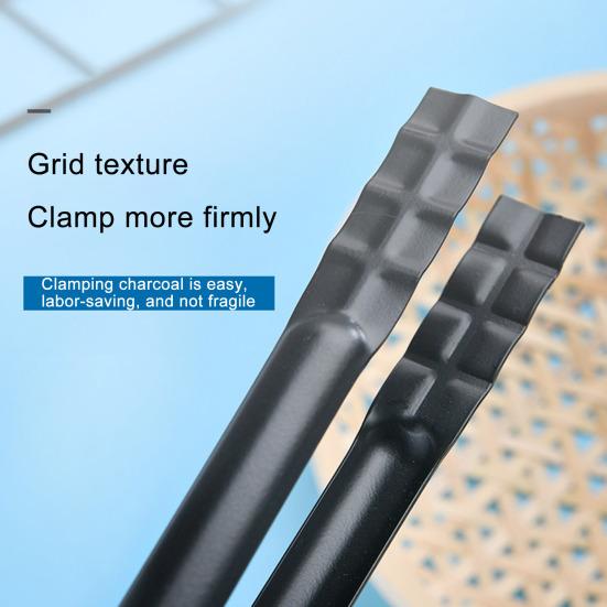 Barbecue Charcoal Tong Ergonomic Design Heat Resistant Multipurpose Metal Handle Grill Food Clip Cooking Tool