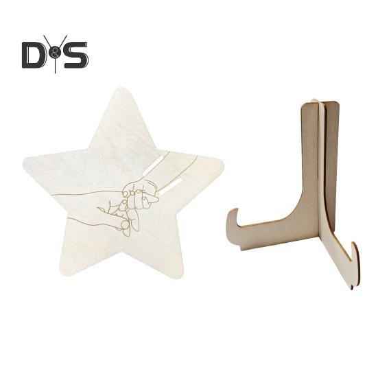 Wooden Baby Birth Wristband Display Board with Base Smooth Edge Burr Free Newborn Arrival Hand-Carved Versatile Plaque