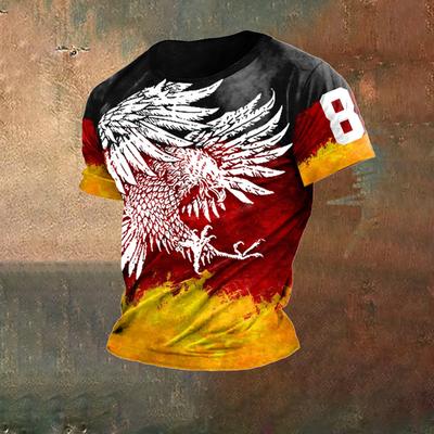 Мужские футболки из Германии, флаг Германии, принт с круглым вырезом и коротким рукавом, свободный топ, футболки, уличная одежда, летняя мужская винтажная одежда