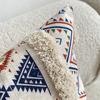 45x45cm Boho Tufted Throw Pillow Cover with Handwoven Stripes Tribal Bohemian Cotton Hand Woven Tufted Square Cushion Covers