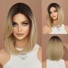 Gradient Blonde Small Lace Wig for Women - Bob Cut Shoulder Length Short Straight Hair, Quick Beauty Full Cap, Lightweight Style Wig