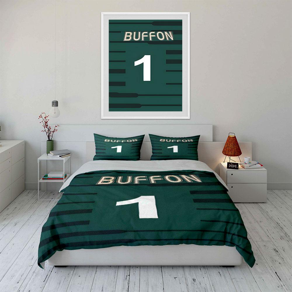 Green jersey with "Buffon 1". Bedding sets Duvet cover sets Duvet covers Pillowcases(1 * Duvet Cover 2 * Pillowcases without duvet insert)
