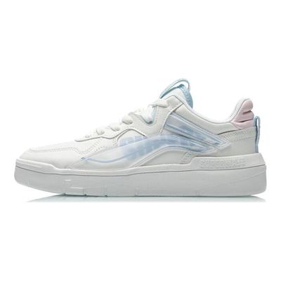 Li Ning Wave Superwave LO Нескользящие Дышащие Легкие Износостойкие Скейтбордические Кроссовки Женские Бело-Синие AECR004-3