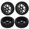 4Pcs RC Rubber Tires 12 Holes Perfect Grip Force Cushioning RC Wheel Rim Tires for 1/8 RC C