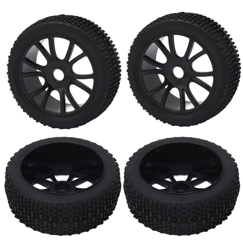 4Pcs RC Rubber Tires 12 Holes Perfect Grip Force Cushioning RC Wheel Rim Tires for 1/8 RC C