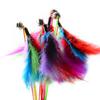 Cat Toys Interactive Funny Multicolor Color Feather Bells Cat Stick for Pet