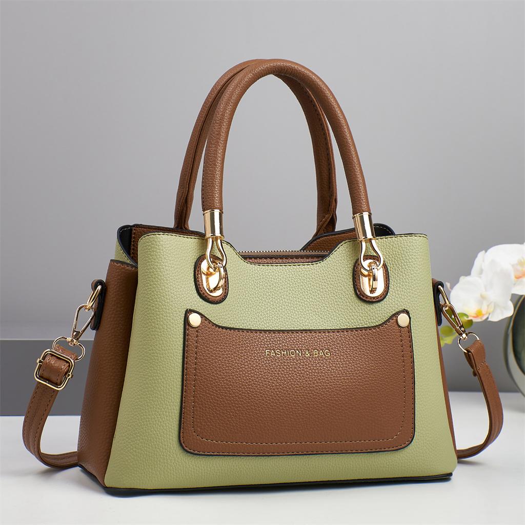 Новая сумка с многослойным дизайном, контрастной расцветкой, большой вместимости, простая наплечная сумка высокой ценности, многофункциональная сумка через плечо, модная