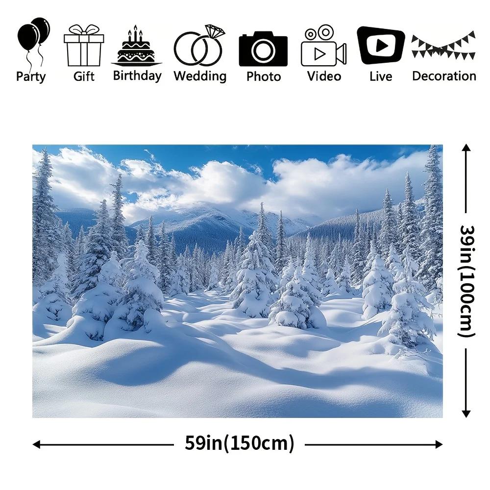 Extra-large winter Christmas scene backdrop - Polyester fiber wall decoration of snowflakes in the sky backgroundZL