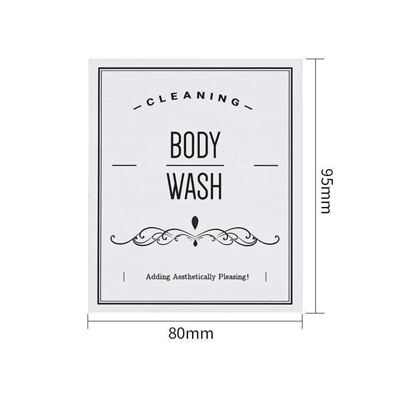 Waterproof & Oil-Proof PVC Soap Dispenser Labels - Set of 12 Bathroom Hand Soap Bottle Stickers