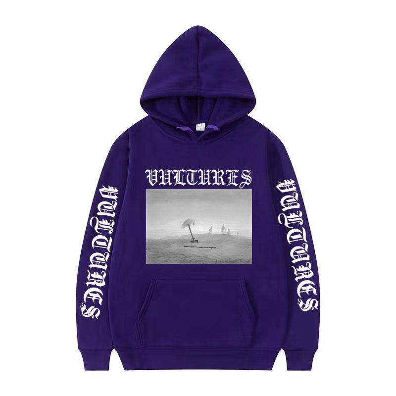 Kanye West Vultures New Song and Album Cover Hoodie Men Women Retro Casual Long Sleeve Sweatshirt Hip Hop Cozy Pullovers Hoodies