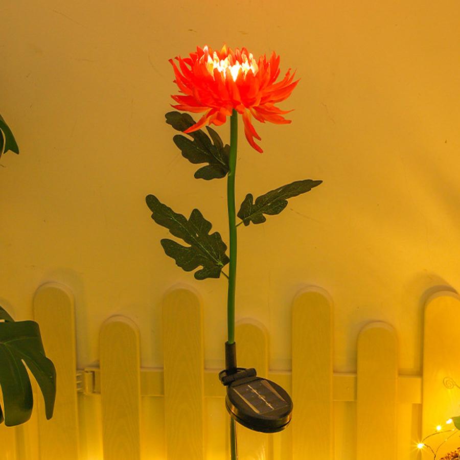 LED Solar Ball Chrysanthemum Lamp Outdoor Lawn Lamp Waterproof Camping Festival Lamp Garden Plug in Lamp