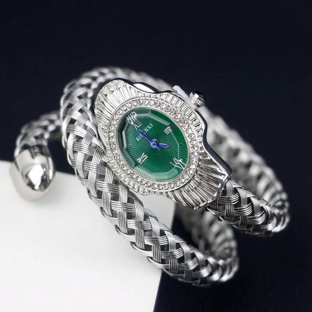 Уникальные женские кварцевые часы AAA Classic Snake Head, модные, в стиле ретро, для девушки, роскошные, женские, с блеском, золотые часы AAA, подарок