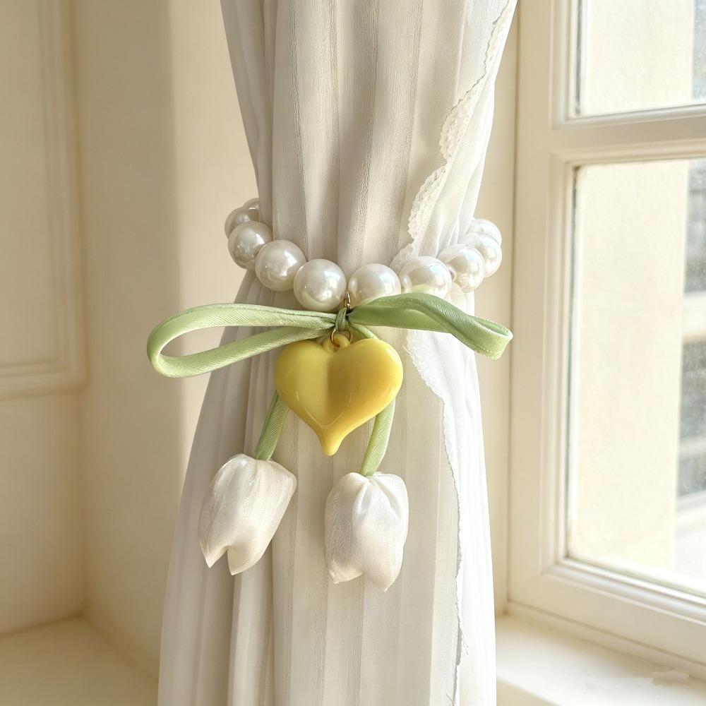Adjustable Tulip Gauze Curtain Tie Decorative Curtain Tie Rope Flowers Curtain Straps Beautifully Heart Curtain Binding