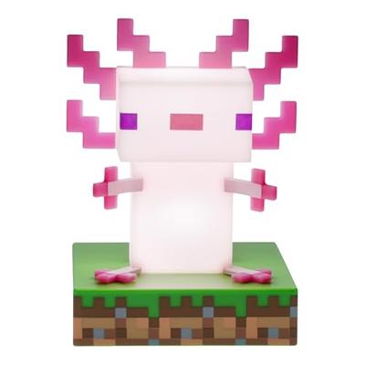 Официально лицензированный настольный светильник-аксолотль из Minecraft от Paladone, отдельно стоящий элемент декора игровой комнаты и коллекционный ночник, подарочный аксессуар для мальчиков и девочек