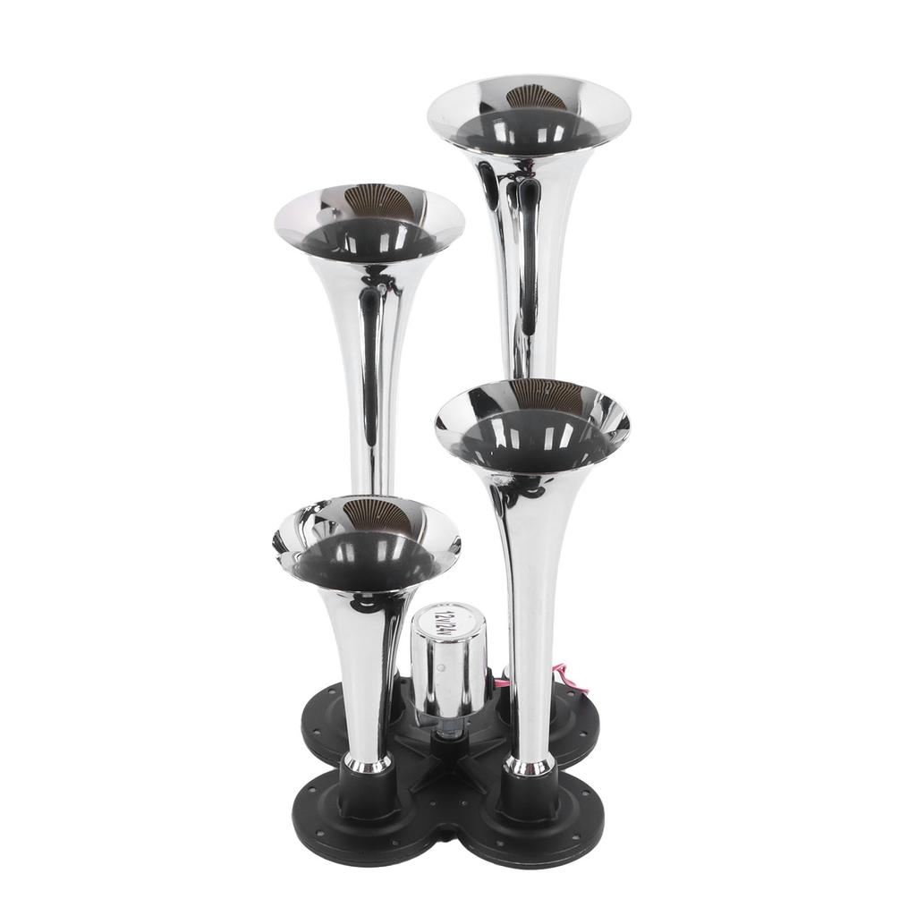 12V 24V 4 Trumpet Air Horn 150dB Super Loud Sound for Trains Trucks Cars Van Pickups Boats