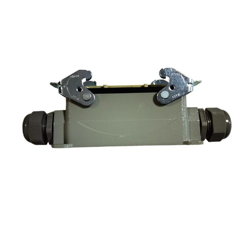 HDC-HE-024 24 core heavy duty connector with high base female socket and double openings gland cable PG21