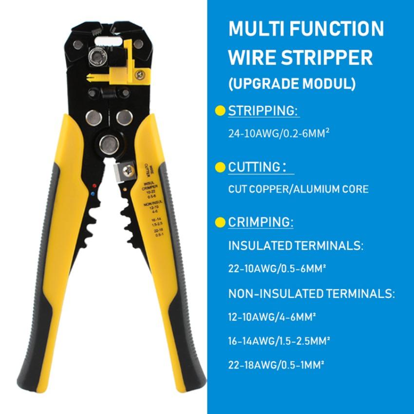 Cable Cutter of Crimping Pliers Adjustable Automatic Wire Stripper Multifunctional Wire Stripper Tool Household Electrician