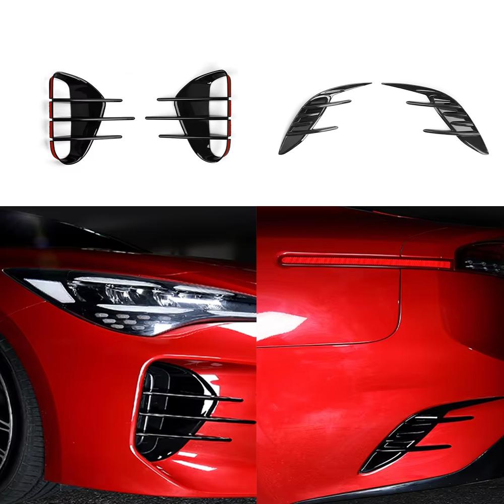 Для Kia Stinger 2018-2026 2 шт. Автомобильные Черные Накладки на Воздуховоды Противотуманных Фар Передние Декоративные Элементы Внешнего Стайлинга Аксессуары LHD/RHD