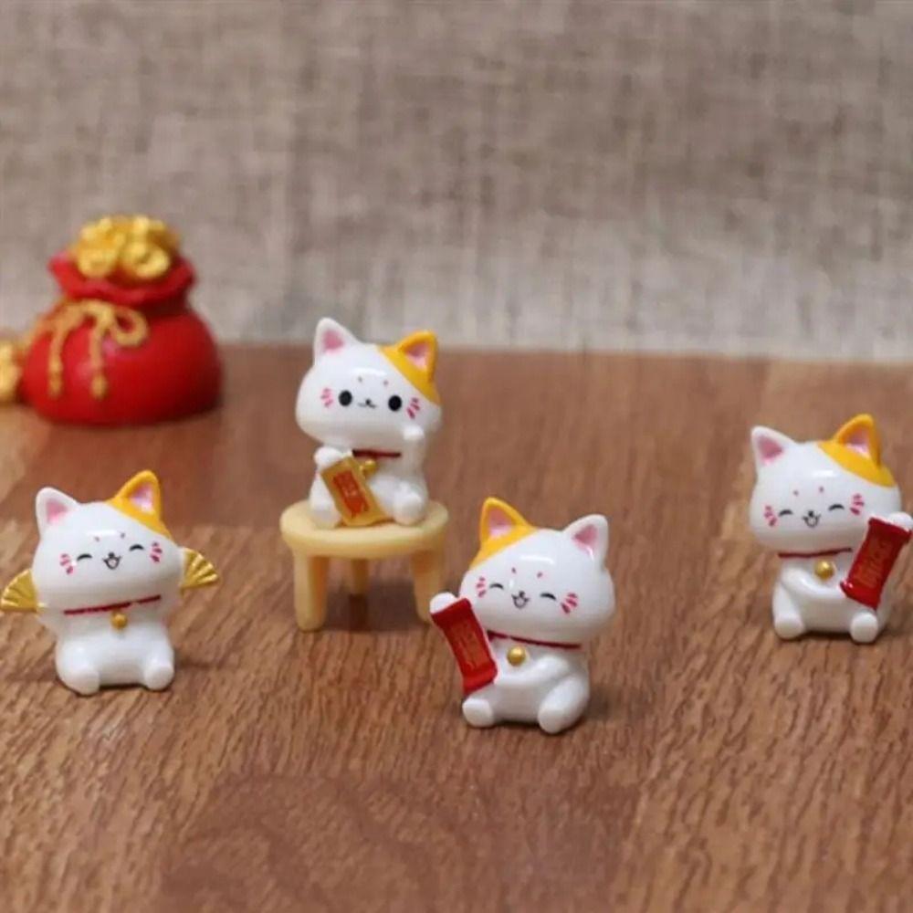 Симпатичные украшения для автомобиля Lucky Cat, мини-кошки, микро-ландшафтные украшения, фигурки кошек Fortune Cat, настольные фигурки