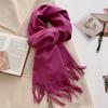 Luxury Wool Scarf For Women Fashion Warm Cashmere Scarves Korean Style Solid Knitted Shawl Wrap Pashmina Bandana Christmas Gift