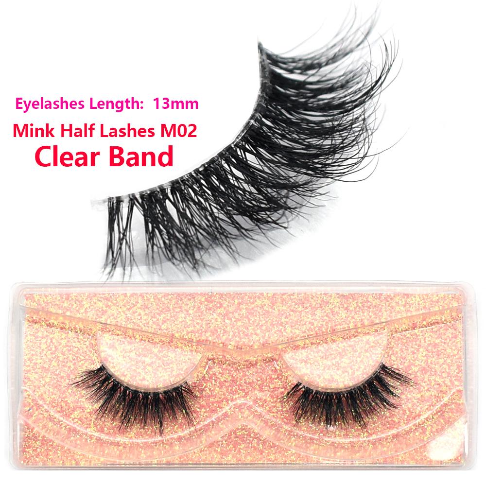 FOXESJI Mink Half Lashes Extension Natural Daily Reusable Short Strip Eye Lashes Mink Fluffy Soft Half False Eyelashes Make Up
