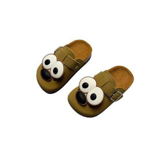 Детские ретро-сабо Birkenstock с мультяшным рисунком, нескользящие, с закрытым носком и толстой подошвой