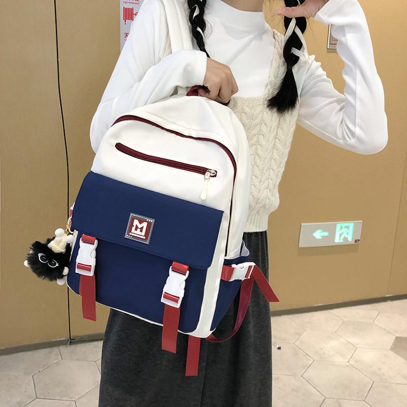 Большая вместимость, легкий школьный рюкзак для средней школы, женский, контрастный цвет
