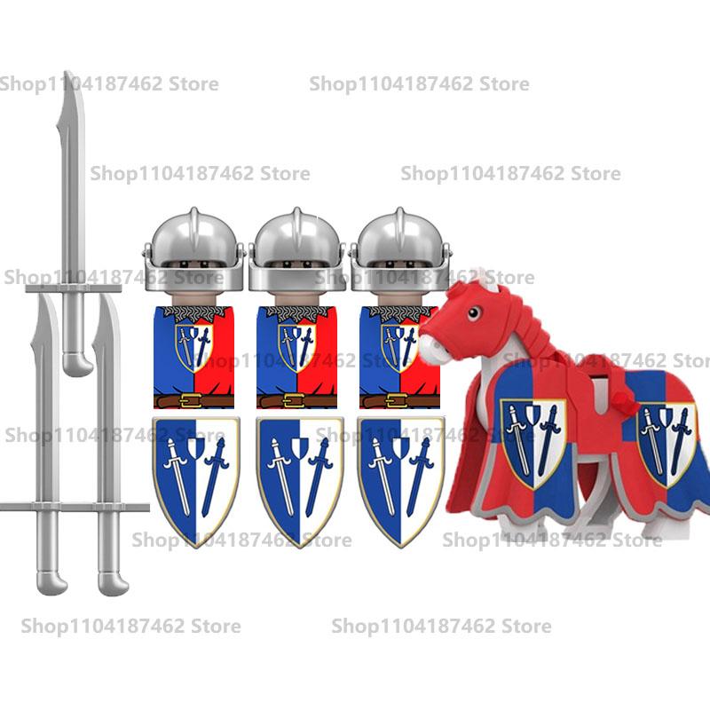 Средневековый Военный Замок Рыцарь Армия Набор Строительные Блоки Зеленый Дракон Воин-волк Война Роз Боевой Конь Оружие Кирпичные Игрушки