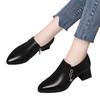 Deep Single Shoes Women's Thick Heel Autumn New Middle-aged Shoes Women's Shoes Comfortable and Versatile Medium Heel Small Leather Shoes